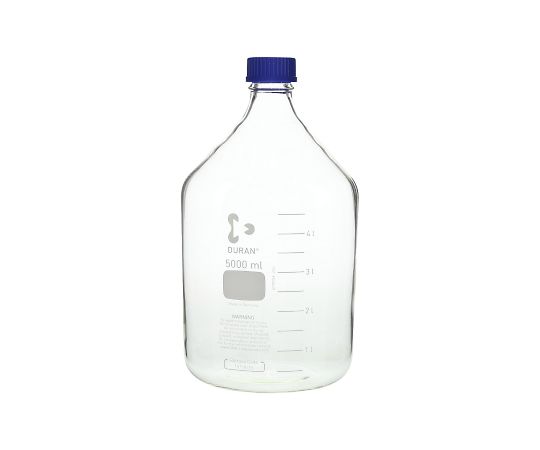 SCHOTT DURAN 017200-5000 Screw-Top Bottle Round White (DURAN(R)) with Blue Cap 5000mL